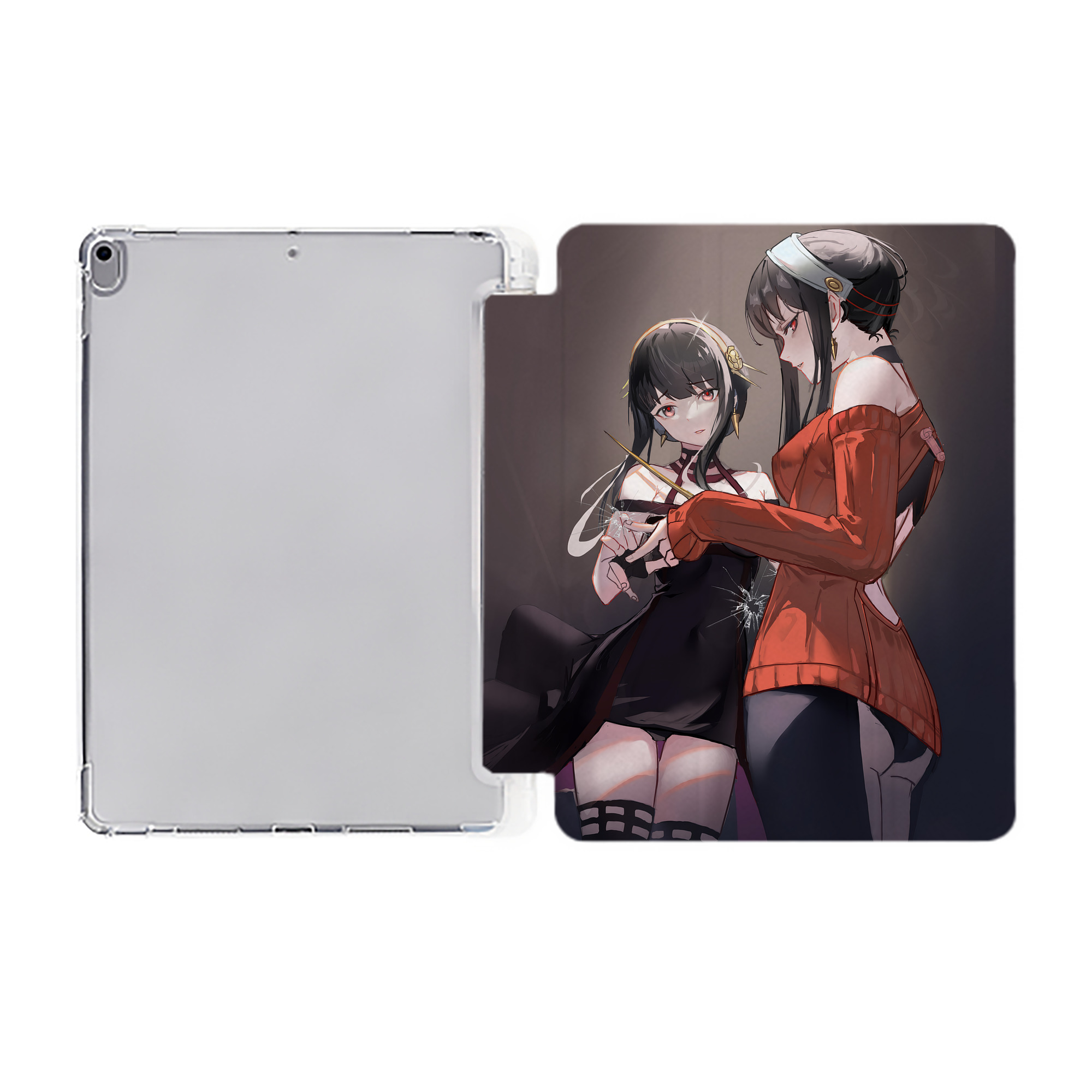 （画像用） SPY×FAMILY间谍家家酒 IPad ケース ペン収納付き 三つ折りスタンド PUレザー×シリコン 対応機種9.5/10.5/10.9インチ